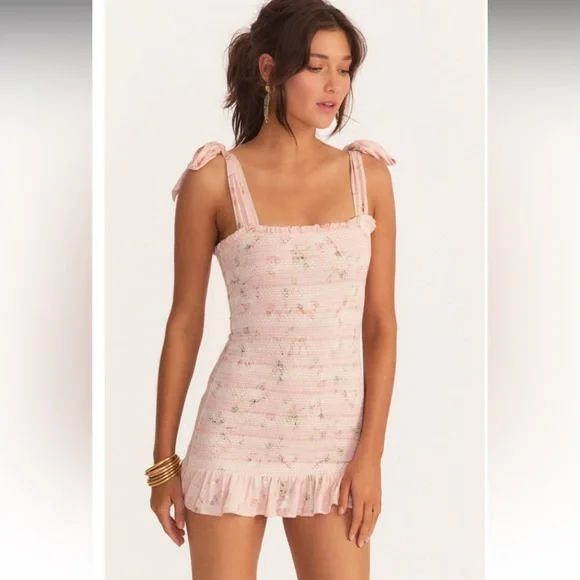 LoveShackFancy Norna Dress Ballet Pink Size Large LIKE NEW - Picture 2 of 11